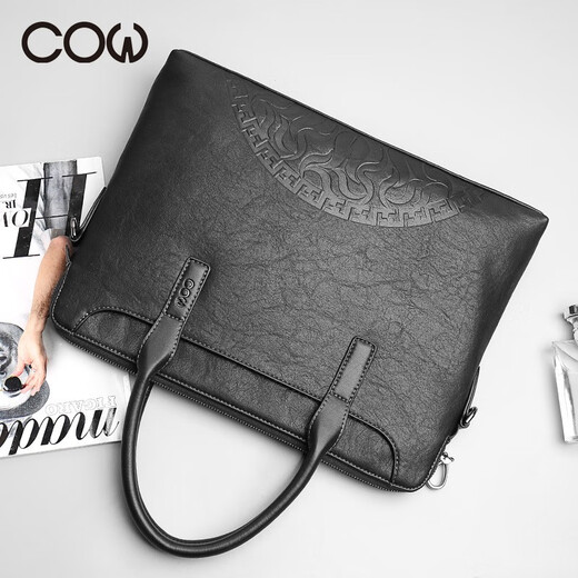 Französische Kuh Herrenbeutel Casual Business Aktentasche Trendy Computertasche Mode Handtasche One-Shoulder Crossbody Bag C-9898 Offizielles Dokument Schwarz Französische Kuh Herrenbeutel Casual Business Aktentasche Trendy Computertasche Mode Handtasche One-Shoulder Crossbody Bag C-9898 Offizielles Dokument Schwarz