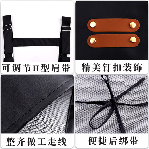 Qijing fashionable PU leather apron waterproof and oil-proof home kitchen work clothes for cooking aquatic products printed work clothes PU waterproof suspenders stud buckle zipper pocket coffee Qijing fashionable PU leather apron waterproof and oil-proof home kitchen work clothes for cooking aquatic products printed work clothes PU waterproof suspenders stud buckle zipper pocket coffee