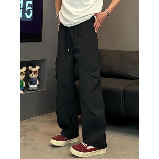 QumiLe cleanfit paratrooper overalls men's summer American fashion brand outdoor hiking pants retro loose casual trousers dark gray M QumiLe cleanfit paratrooper overalls men's summer American fashion brand outdoor hiking pants retro loose casual trousers dark gray M
