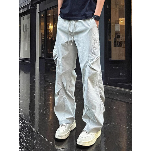 QumiLe cleanfit paratrooper overalls men's summer American fashion brand outdoor hiking pants retro loose casual trousers dark gray M QumiLe cleanfit paratrooper overalls men's summer American fashion brand outdoor hiking pants retro loose casual trousers dark gray M