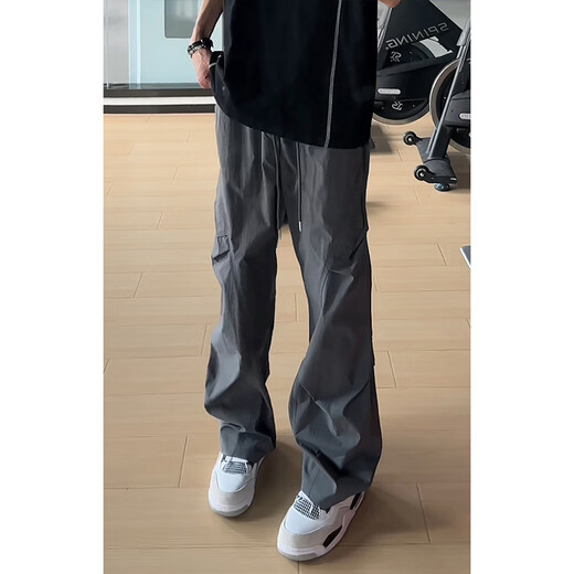 QumiLe cleanfit paratrooper overalls men's summer American fashion brand outdoor hiking pants retro loose casual trousers dark gray M QumiLe cleanfit paratrooper overalls men's summer American fashion brand outdoor hiking pants retro loose casual trousers dark gray M