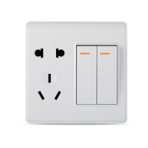 Exposed wall switch socket panel two-open single-control five-hole/two-open double-control five-hole socket Yabai S7 surface-mounted series two-open double-control five-hole 1 pack