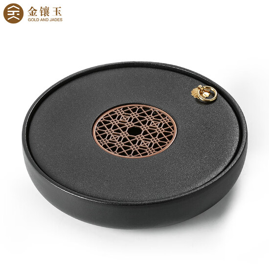 Jinxiang circular tea tray kung fu tea dry tea home storage tray ceramic dual circular path tea tray 25 * 5cm Jinxiang circular tea tray kung fu tea dry tea home storage tray ceramic dual circular path tea tray 25 * 5cm