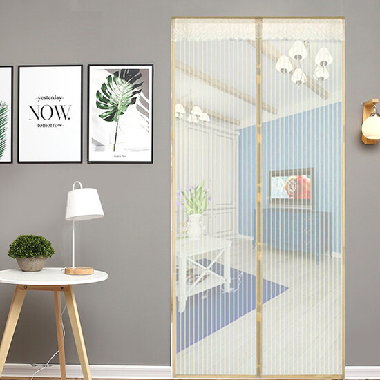Green Reeds Anti-mosquito Door Curtains Anti-mosquito Screen Doors Free Punching Magnetic Screen Doors To Send 2 Packs Of Velcro + 1 Pack Of Push Pins Striped Beige 100*210cm Green Reeds Anti-mosquito Door Curtains Anti-mosquito Screen Doors Free Punching Magnetic Screen Doors To Send 2 Packs Of Velcro + 1 Pack Of Push Pins Striped Beige 100*210cm