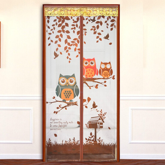 Domey anti-mosquito door curtain self-adhesive Velcro thickened wear-free magnetic stripe mute strengthen magnetic encryption screen window curtain 90*210cm owl models gift pushpin Domey anti-mosquito door curtain self-adhesive Velcro thickened wear-free magnetic stripe mute strengthen magnetic encryption screen window curtain 90*210cm owl models gift pushpin