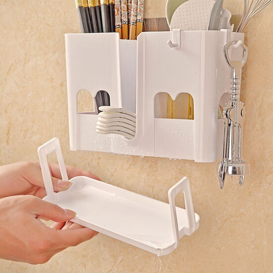Accor chopstick holder kitchen rack wall-mounted hole-free drain drain tableware storage rack YG-C033 Accor chopstick holder kitchen rack wall-mounted hole-free drain drain tableware storage rack YG-C033