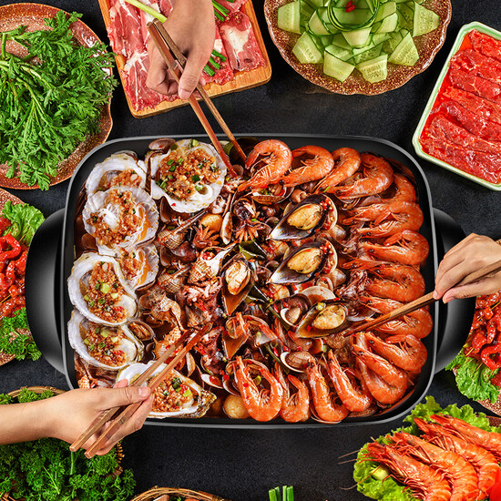 Supor SUPOR electric hot pot household multifunctional electric frying pan electric hot pot electric baking pan frying machine 7.5L large capacity electric cooker JJ4030D604 Supor SUPOR electric hot pot household multifunctional electric frying pan electric hot pot electric baking pan frying machine 7.5L large capacity electric cooker JJ4030D604