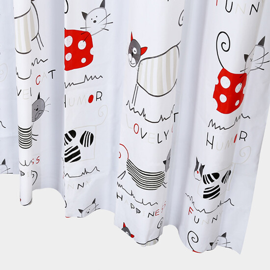 Di Yin DIYIN bathroom shower curtain cloth thick waterproof shower curtain mildew-free suite bathroom perforated panel curtain curtain window curtain cat 120 * 180cm Di Yin DIYIN bathroom shower curtain cloth thick waterproof shower curtain mildew-free suite bathroom perforated panel curtain curtain window curtain cat 120 * 180cm