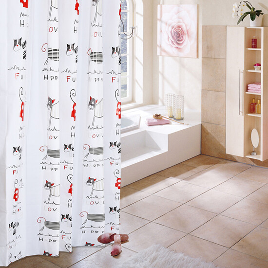 Di Yin DIYIN bathroom shower curtain cloth thick waterproof shower curtain mildew-free suite bathroom perforated panel curtain curtain window curtain cat 120 * 180cm Di Yin DIYIN bathroom shower curtain cloth thick waterproof shower curtain mildew-free suite bathroom perforated panel curtain curtain window curtain cat 120 * 180cm