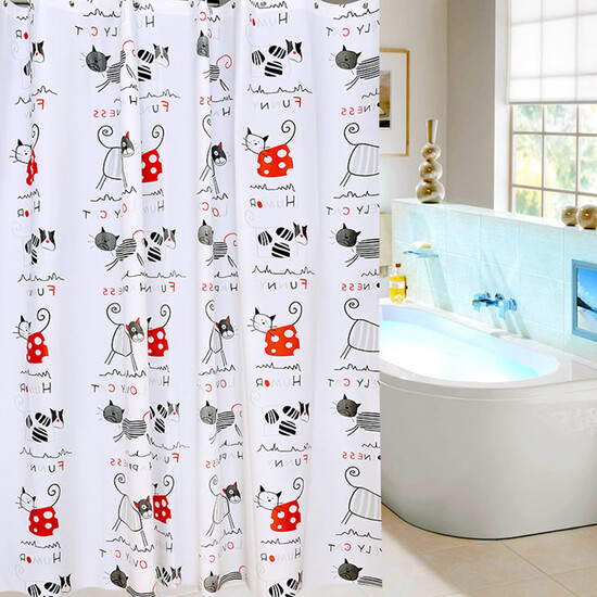 Di Yin DIYIN bathroom shower curtain cloth thick waterproof shower curtain mildew-free suite bathroom perforated panel curtain curtain window curtain cat 120 * 180cm Di Yin DIYIN bathroom shower curtain cloth thick waterproof shower curtain mildew-free suite bathroom perforated panel curtain curtain window curtain cat 120 * 180cm
