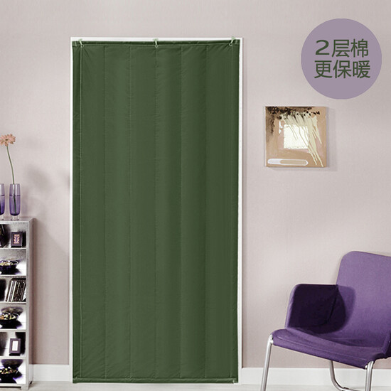 Luochu 2-layer high-quality cotton thickened warmth cotton door curtain, winter household insulation and sound insulation partition curtain, cold storage air-conditioning insulation door curtain, army green, 1.1 meters wide * 2.2 meters high Luochu 2-layer high-quality cotton thickened warmth cotton door curtain, winter household insulation and sound insulation partition curtain, cold storage air-conditioning insulation door curtain, army green, 1.1 meters wide * 2.2 meters high