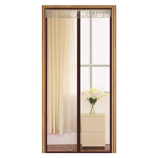 Gong Xun Support customization Velcro anti-mosquito curtain summer mute magnetic encryption soft screen door sand window screen net screen mosquito self-adhesive detachable striped brown 90*210 Gong Xun Support customization Velcro anti-mosquito curtain summer mute magnetic encryption soft screen door sand window screen net screen mosquito self-adhesive detachable striped brown 90*210