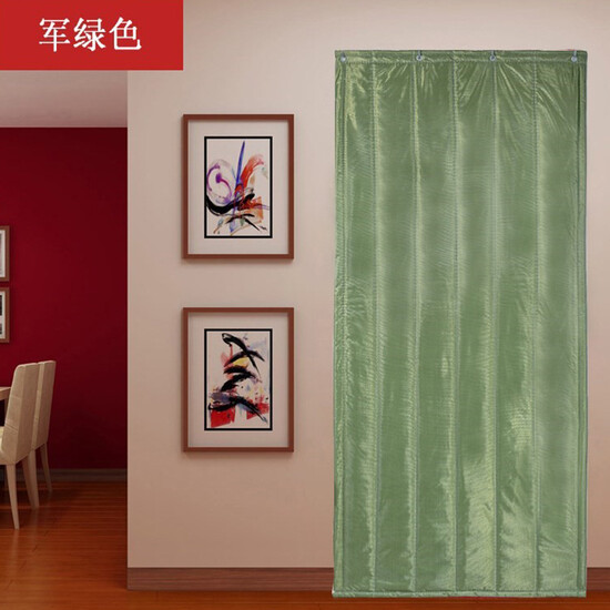 Luochu 2-layer high-quality cotton thickened warmth cotton door curtain, winter household insulation and sound insulation partition curtain, cold storage air-conditioning insulation door curtain, army green, 1.1 meters wide * 2.2 meters high Luochu 2-layer high-quality cotton thickened warmth cotton door curtain, winter household insulation and sound insulation partition curtain, cold storage air-conditioning insulation door curtain, army green, 1.1 meters wide * 2.2 meters high