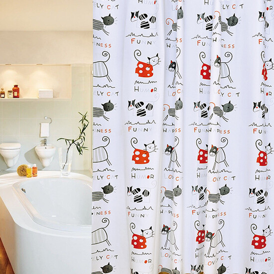 Di Yin DIYIN bathroom shower curtain cloth thick waterproof shower curtain mildew-free suite bathroom perforated panel curtain curtain window curtain cat 120 * 180cm Di Yin DIYIN bathroom shower curtain cloth thick waterproof shower curtain mildew-free suite bathroom perforated panel curtain curtain window curtain cat 120 * 180cm