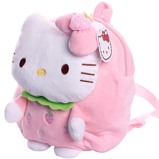 Kindergarten children's cartoon backpack schoolbag cute plush toy Children's Day to send a small birthday gift for boys and girls 0.3 kg strawberries paragraph 30 cm high HelloKitty Kindergarten children's cartoon backpack schoolbag cute plush toy Children's Day to send a small birthday gift for boys and girls 0.3 kg strawberries paragraph 30 cm high HelloKitty