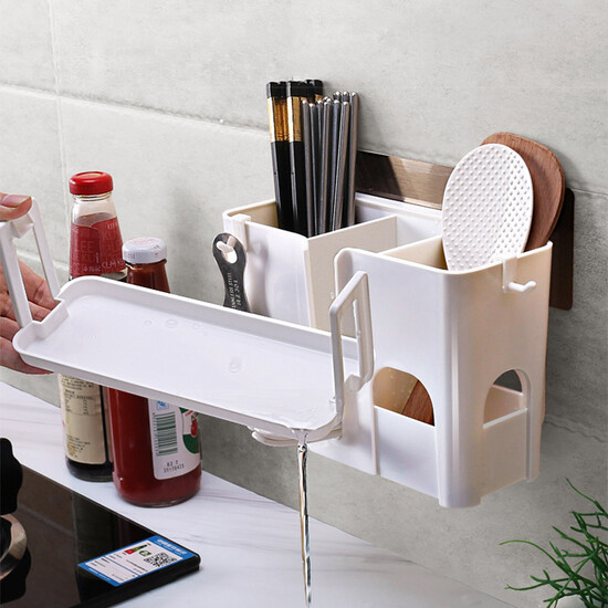 Accor chopstick holder kitchen rack wall-mounted hole-free drain drain tableware storage rack YG-C033 Accor chopstick holder kitchen rack wall-mounted hole-free drain drain tableware storage rack YG-C033