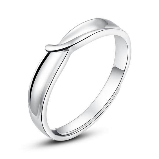Mengyi pearl standard S925 silver jewelry silver ring ring female opening adjustable simple style couple ring birthday valentine's day gift gift to girlfriend couple ring Mengyi pearl standard S925 silver jewelry silver ring ring female opening adjustable simple style couple ring birthday valentine's day gift gift to girlfriend couple ring