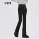 Semir Senma jeans women's brushed flared pants basic retro 2022 autumn and winter fashion ladies trousers show leg length 109722124023 denim black 27 Semir Senma jeans women's brushed flared pants basic retro 2022 autumn and winter fashion ladies trousers show leg length 109722124023 denim black 27