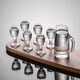 CLITON white wine glass wine dispenser set One sip tall Moutai small wine glass with scale wine pot pourer glass wine cup spirit glass 6 cups 6 pots wine set gift box set A style CLITON white wine glass wine dispenser set One sip tall Moutai small wine glass with scale wine pot pourer glass wine cup spirit glass 6 cups 6 pots wine set gift box set A style