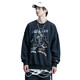 Guuka tide brand hand-painted doodle sweater male 2020 autumn new teen Japanese hip hop street small monster print round neck sports pull sweater loose ribbed top black m Guuka tide brand hand-painted doodle sweater male 2020 autumn new teen Japanese hip hop street small monster print round neck sports pull sweater loose ribbed top black m