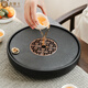Jinxiang circular tea tray kung fu tea dry tea home storage tray ceramic dual circular path tea tray 25 * 5cm Jinxiang circular tea tray kung fu tea dry tea home storage tray ceramic dual circular path tea tray 25 * 5cm