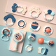 Leqin Lechin Baby Toys Newborn Fun Handbell Molar Teether Appease Toy Baby Rattle 12-piece Set Leqin Lechin Baby Toys Newborn Fun Handbell Molar Teether Appease Toy Baby Rattle 12-piece Set