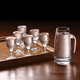 CLITON white wine glass wine dispenser set One sip tall Moutai small wine glass with scale wine pot pourer glass wine cup spirit glass 6 cups 6 pots wine set gift box set A style CLITON white wine glass wine dispenser set One sip tall Moutai small wine glass with scale wine pot pourer glass wine cup spirit glass 6 cups 6 pots wine set gift box set A style