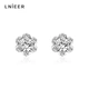 LNIEER diamond ear piercing 999 silver earrings women's ear sticks sleep free simple small earrings 2022 new trendy earrings autumn and winter 999 fine silver zircon earrings medium size 8mm LNIEER diamond ear piercing 999 silver earrings women's ear sticks sleep free simple small earrings 2022 new trendy earrings autumn and winter 999 fine silver zircon earrings medium size 8mm