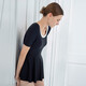 EZI Sunscreen Swimsuit Women's Swimsuit Conservative One-piece Body Boxer Skirt Swimsuit Covering Belly Thin Hot Spring Swimsuit Small Breasts Gathering Large Size Swimsuit Women EZI19W193 Black L EZI Sunscreen Swimsuit Women's Swimsuit Conservative One-piece Body Boxer Skirt Swimsuit Covering Belly Thin Hot Spring Swimsuit Small Breasts Gathering Large Size Swimsuit Women EZI19W193 Black L