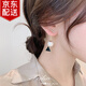 Moon with people 925 silver earrings female earrings Korean temperament net red high-end pearl earrings 2020 new trendy Dongdaemun earrings pearl triangle two earrings Moon with people 925 silver earrings female earrings Korean temperament net red high-end pearl earrings 2020 new trendy Dongdaemun earrings pearl triangle two earrings