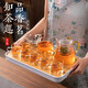 Tianxi TIANXI Hammered Glass Tea Set Household Kung Fu Tea Set with Filter Heat-resistant Glass Flower Teapot Fair Cup Tea Cup Tea Combination Tea Cup Without Tea Tray Tianxi TIANXI Hammered Glass Tea Set Household Kung Fu Tea Set with Filter Heat-resistant Glass Flower Teapot Fair Cup Tea Cup Tea Combination Tea Cup Without Tea Tray