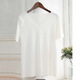 Pincai new ice silk short-sleeved T-shirt spring and summer solid color women's 2020 thin section trendy V-neck compassionate Korean version of the white loose top white One size recommendation 80-125 kg Pincai new ice silk short-sleeved T-shirt spring and summer solid color women's 2020 thin section trendy V-neck compassionate Korean version of the white loose top white One size recommendation 80-125 kg