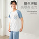 Urban Fengshang couple pajamas men's summer 2021 thin soft cotton skin-friendly casual simple contrast color stitching loose can be worn outside men's short home service suit 4H1200 haze blue XL Urban Fengshang couple pajamas men's summer 2021 thin soft cotton skin-friendly casual simple contrast color stitching loose can be worn outside men's short home service suit 4H1200 haze blue XL