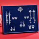 Gunai 925 silver earrings female one week earrings set length and short paragraph ladies tassel earrings four-leaf clover student silver needle pearl earrings temperament all-match trend fashion jewelry jewelry gift box T199 bright earrings seven-piece set Gunai 925 silver earrings female one week earrings set length and short paragraph ladies tassel earrings four-leaf clover student silver needle pearl earrings temperament all-match trend fashion jewelry jewelry gift box T199 bright earrings seven-piece set