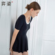 EZI Sunscreen Swimsuit Women's Swimsuit Conservative One-piece Body Boxer Skirt Swimsuit Covering Belly Thin Hot Spring Swimsuit Small Breasts Gathering Large Size Swimsuit Women EZI19W193 Black L EZI Sunscreen Swimsuit Women's Swimsuit Conservative One-piece Body Boxer Skirt Swimsuit Covering Belly Thin Hot Spring Swimsuit Small Breasts Gathering Large Size Swimsuit Women EZI19W193 Black L