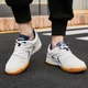 Pull back sports sneakers low top thick bottom non-slip table tennis shoes breathable mesh shoes men and women couple shoes shock-absorbing floor table tennis shoes suitable for both indoor and outdoor 103HC white/dark blue 41/standard size Pull back sports sneakers low top thick bottom non-slip table tennis shoes breathable mesh shoes men and women couple shoes shock-absorbing floor table tennis shoes suitable for both indoor and outdoor 103HC white/dark blue 41/standard size