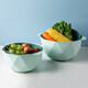 Porcelain soul Nordic fruit plate/fruit basket double drain basket fruit basket vegetable sink kitchen water filter basket large capacity vegetable sink household fruit plate basin for vegetable washing Small geometric green Porcelain soul Nordic fruit plate/fruit basket double drain basket fruit basket vegetable sink kitchen water filter basket large capacity vegetable sink household fruit plate basin for vegetable washing Small geometric green