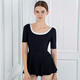 EZI Sunscreen Swimsuit Women's Swimsuit Conservative One-piece Body Boxer Skirt Swimsuit Covering Belly Thin Hot Spring Swimsuit Small Breasts Gathering Large Size Swimsuit Women EZI19W193 Black L EZI Sunscreen Swimsuit Women's Swimsuit Conservative One-piece Body Boxer Skirt Swimsuit Covering Belly Thin Hot Spring Swimsuit Small Breasts Gathering Large Size Swimsuit Women EZI19W193 Black L