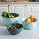 Porcelain soul Nordic fruit plate/fruit basket double drain basket fruit basket vegetable sink kitchen water filter basket large capacity vegetable sink household fruit plate basin for vegetable washing Small geometric green Porcelain soul Nordic fruit plate/fruit basket double drain basket fruit basket vegetable sink kitchen water filter basket large capacity vegetable sink household fruit plate basin for vegetable washing Small geometric green