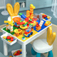 Tangmi children's toy building table, vibrato, the same type of large particles, multifunctional kindergarten study tables and chairs for boys and girls 3-6 years old, a table and a rabbit chair, 80 slides and 200 tablets DIY Tangmi children's toy building table, vibrato, the same type of large particles, multifunctional kindergarten study tables and chairs for boys and girls 3-6 years old, a table and a rabbit chair, 80 slides and 200 tablets DIY