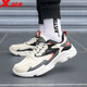 Xtep men's casual sports shoes men's autumn and winter leather shoes shock absorption new running shoes running shoes casual shoes men's sports shoes bag old shoes men white gray black leather 42 Xtep men's casual sports shoes men's autumn and winter leather shoes shock absorption new running shoes running shoes casual shoes men's sports shoes bag old shoes men white gray black leather 42