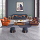 Dagoo Nordic minimalist new Chinese first floor leather ebony wood sofa light villa large apartment solid wood furniture combination single sofa combination Dagoo Nordic minimalist new Chinese first floor leather ebony wood sofa light villa large apartment solid wood furniture combination single sofa combination