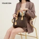 Yierkang birthday gift large-capacity tote bag presbyopia bag mother bag lady handbag 21W28044-932 dark coffee Yierkang birthday gift large-capacity tote bag presbyopia bag mother bag lady handbag 21W28044-932 dark coffee