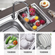 Jiabai kitchen rack 304 stainless steel drain rack dish rack telescopic sink rack washing basket dish storage rack 34/46*25*11CM Jiabai kitchen rack 304 stainless steel drain rack dish rack telescopic sink rack washing basket dish storage rack 34/46*25*11CM