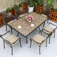 Aoting outdoor furniture cast aluminum table and chair five-piece set combination outdoor balcony European-style courtyard garden terrace sun room leisure outdoor table coffee iron table and chair seven-piece set bronze 150CM one table and four chairs A combination with seat cushion Aoting outdoor furniture cast aluminum table and chair five-piece set combination outdoor balcony European-style courtyard garden terrace sun room leisure outdoor table coffee iron table and chair seven-piece set bronze 150CM one table and four chairs A combination with seat cushion