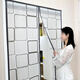 FOOJO Door Curtain Partition Air Conditioner Door Curtain Windproof Magnetic Door Curtain Kitchen Anti-smoke Household Plastic Windscreen 110*210cm Checkered Grey FOOJO Door Curtain Partition Air Conditioner Door Curtain Windproof Magnetic Door Curtain Kitchen Anti-smoke Household Plastic Windscreen 110*210cm Checkered Grey