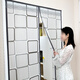 FOOJO Door Curtain Partition Air Conditioner Door Curtain Windproof Magnetic Door Curtain Kitchen Anti-smoke Household Plastic Windshield Curtain 90*210cm Checkered Grey FOOJO Door Curtain Partition Air Conditioner Door Curtain Windproof Magnetic Door Curtain Kitchen Anti-smoke Household Plastic Windshield Curtain 90*210cm Checkered Grey