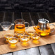 Simple heat-resistant glass tea set household filter Kung Fu tea set high temperature resistant transparent thickened glass flower teapot fair cup teacup making tea combination office tea cup set 9-piece set of straight handle cup teapot + fair cup + tea drain + 6 teacups Simple heat-resistant glass tea set household filter Kung Fu tea set high temperature resistant transparent thickened glass flower teapot fair cup teacup making tea combination office tea cup set 9-piece set of straight handle cup teapot + fair cup + tea drain + 6 teacups