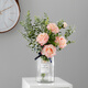 Ubeia ubakaINS creative fake flower simulation floral living room desktop decoration glass vase small fresh office desk decoration pink overall vase floral-large Ubeia ubakaINS creative fake flower simulation floral living room desktop decoration glass vase small fresh office desk decoration pink overall vase floral-large