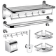 Zunchi bathroom towel rack rod 304 stainless steel towel rack bathroom pendant bathroom shelf kitchen and bathroom hardware set luxury flagship-upgrade thick 6-piece set Zunchi bathroom towel rack rod 304 stainless steel towel rack bathroom pendant bathroom shelf kitchen and bathroom hardware set luxury flagship-upgrade thick 6-piece set